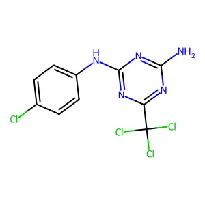 2-N-(4-chlorophenyl)-6-(trichloromethyl)-1,3,5-triazine-2,4-diamine structure