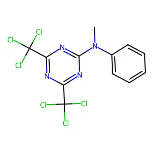 1,3,5-Triazin-2-amine, N-methyl-N-phenyl-4,6-bis(trichloromethyl)- structure