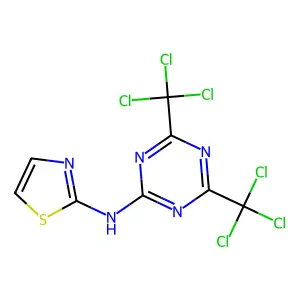 N-(1,3-Thiazol-2-YL)-4,6-bis(trichloromethyl)-1,3,5-triazin-2-amine structure