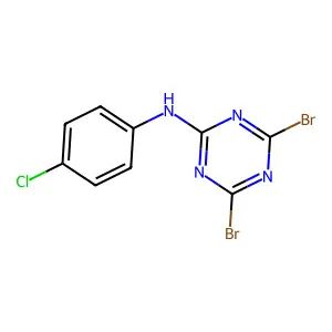 4,6-dibromo-N-(4-chlorophenyl)-1,3,5-triazin-2-amine structure