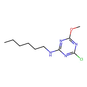 4-chloro-N-hexyl-6-methoxy-1,3,5-triazin-2-amine structure