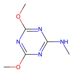 4,6-dimethoxy-N-methyl-1,3,5-triazin-2-amine structure