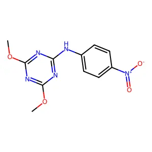 4,6-dimethoxy-N-(4-nitrophenyl)-1,3,5-triazin-2-amine structure