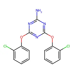 4,6-双(2-氯苯氧基)-1,3,5-三嗪-2-胺 structure