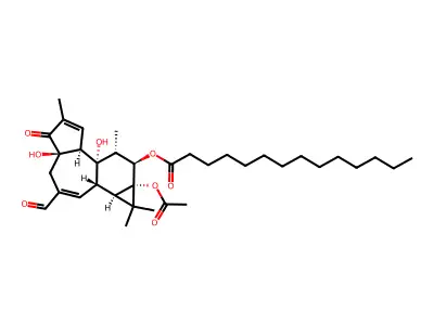 PHORBOL, 20-OXO-20-DEOXY 12-MYRISTATE 13-ACETATE, 4beta structure