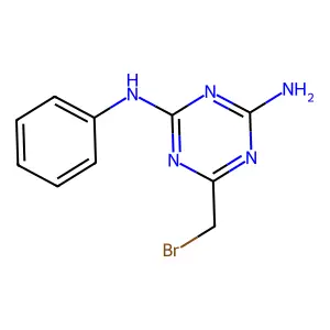 6-(bromomethyl)-2-N-phenyl-1,3,5-triazine-2,4-diamine structure
