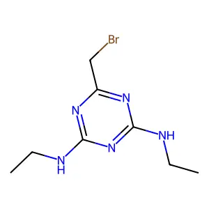 6-(bromomethyl)-2-N,4-N-diethyl-1,3,5-triazine-2,4-diamine structure