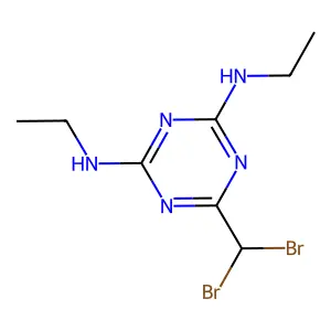 6-(dibromomethyl)-2-N,4-N-diethyl-1,3,5-triazine-2,4-diamine structure