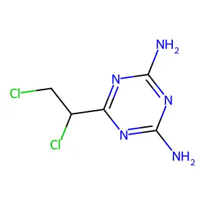 6-(1,2-二氯乙基)-1,3,5-三嗪-2,4-二胺 structure