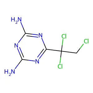 6-(1,1,2-Trichloroethyl)-1,3,5-triazine-2,4-diamine structure