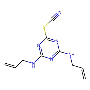 [4,6-Bis(prop-2-enylamino)-1,3,5-triazin-2-yl] thiocyanate structure