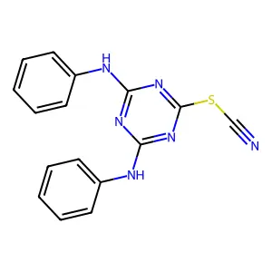 (4,6-Dianilino-1,3,5-triazin-2-yl) thiocyanate structure