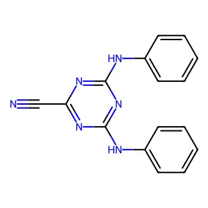4,6-二苯胺基-1,3,5-三嗪-2-甲腈 structure