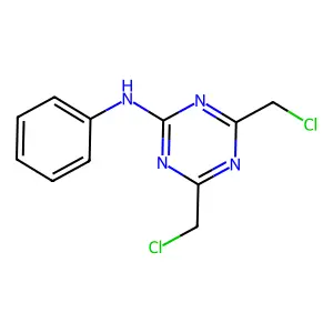 4,6-bis(chloromethyl)-N-phenyl-1,3,5-triazin-2-amine structure
