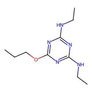 2-N,4-N-diethyl-6-propoxy-1,3,5-triazine-2,4-diamine structure