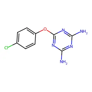 6-(4-Chlorophenoxy)-1,3,5-triazine-2,4-diamine structure