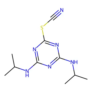 [4,6-Bis(propan-2-ylamino)-1,3,5-triazin-2-yl] thiocyanate structure