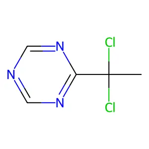 2-(1,1-Dichloroethyl)-1,3,5-triazine structure