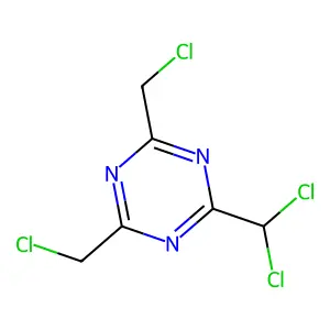 2,4-Bis(chloromethyl)-6-(dichloromethyl)-1,3,5-triazine structure
