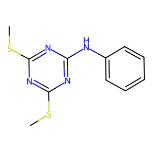 4,6-bis(methylsulfanyl)-N-phenyl-1,3,5-triazin-2-amine structure
