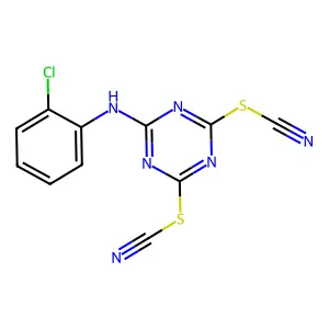 [4-(2-Chloroanilino)-6-thiocyanato-1,3,5-triazin-2-yl] thiocyanate structure