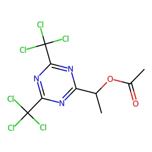 1-[4,6-Bis(trichloromethyl)-1,3,5-triazin-2-yl]ethyl acetate structure