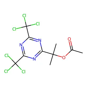 2-[4,6-Bis(trichloromethyl)-1,3,5-triazin-2-yl]propan-2-yl acetate structure