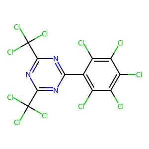 2-(2,3,4,5,6-Pentachlorophenyl)-4,6-bis(trichloromethyl)-1,3,5-triazine structure