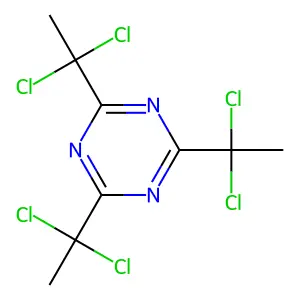 2,4,6-Tris(1,1-dichloroethyl)-1,3,5-triazine structure