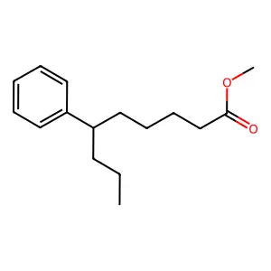 Methyl 6-phenylnonanoate structure