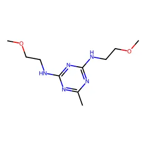 2-N,4-N-bis(2-methoxyethyl)-6-methyl-1,3,5-triazine-2,4-diamine structure