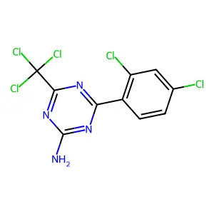 4-(2,4-Dichlorophenyl)-6-(trichloromethyl)-1,3,5-triazin-2-amine structure