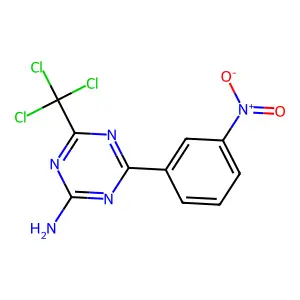 4-(3-Nitrophenyl)-6-(trichloromethyl)-1,3,5-triazin-2-amine structure
