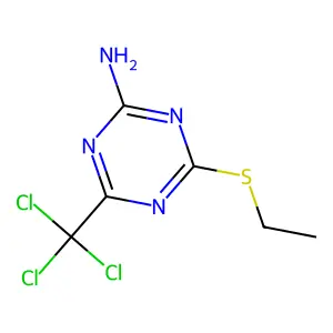 4-Ethylsulfanyl-6-(trichloromethyl)-1,3,5-triazin-2-amine structure