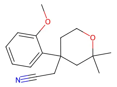 2-[4-(2-Methoxyphenyl)-2,2-dimethyloxan-4-yl]acetonitrile structure