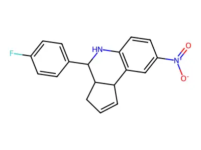 4-(4-fluorophenyl)-8-nitro-3a,4,5,9b-tetrahydro-3H-cyclopenta[c]quinoline structure