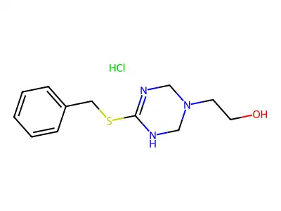 2-[4-(Benzylthio)-3,6-dihydro-1,3,5-triazin-1(2H)-yl]ethanol hydrochloride structure