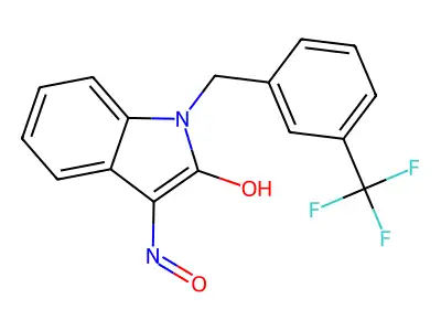 1-[3-(trifluoromethyl)benzyl]-1H-indole-2,3-dione 3-oxime structure
