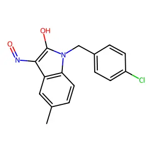 1-(4-chlorobenzyl)-5-methyl-1H-indole-2,3-dione 3-oxime structure