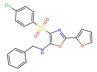 Benzyl-(4-(4-chloro-benzenesulfonyl)-2-furan-2-YL-oxazol-5-YL)-amine structure