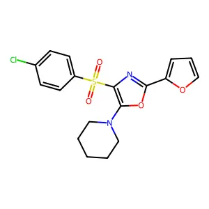 4-((4-Chlorophenyl)sulfonyl)-2-(furan-2-yl)-5-(piperidin-1-yl)oxazole structure