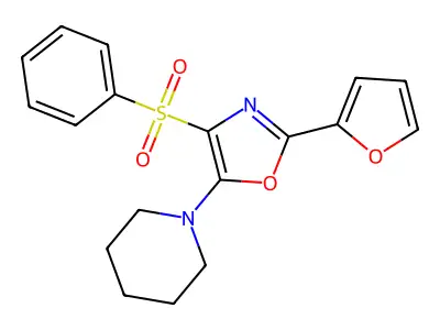 1-(4-Benzenesulfonyl-2-furan-2-yl-oxazol-5-yl)-piperidine structure