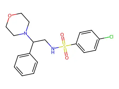 4-chloro-N-(2-morpholin-4-yl-2-phenylethyl)benzenesulfonamide structure