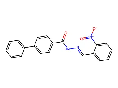 N-[(E)-(2-nitrophenyl)methylideneamino]-4-phenylbenzamide structure