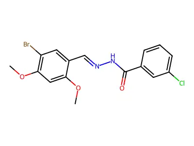 N'-(5-bromo-2,4-dimethoxybenzylidene)-3-chlorobenzohydrazide structure