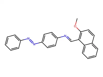 N-[(E)-(2-methoxynaphthalen-1-yl)methylidene]-4-[(E)-phenyldiazenyl]aniline structure