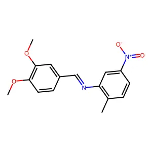 N-[(E)-(3,4-dimethoxyphenyl)methylidene]-2-methyl-5-nitroaniline structure
