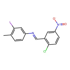 N-(2-chloro-5-nitrobenzylidene)-3-iodo-4-methylaniline structure