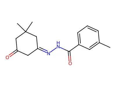 N-[(E)-(3,3-dimethyl-5-oxocyclohexylidene)amino]-3-methylbenzamide structure
