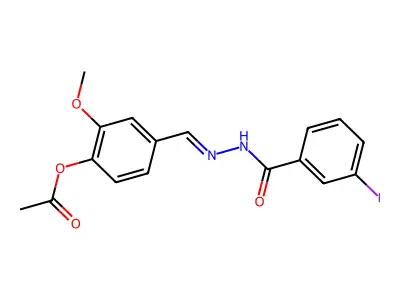 [4-[(E)-[(3-iodobenzoyl)hydrazinylidene]methyl]-2-methoxyphenyl] acetate structure